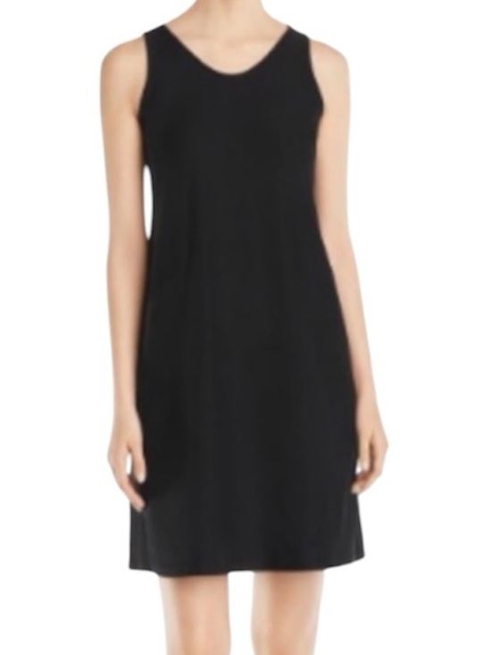 Eileen Fisher Dresses & Skirts - Eileen Fisher Black Sleeveless Sheath Dress XS Silk Lined Minimalist LBD Office